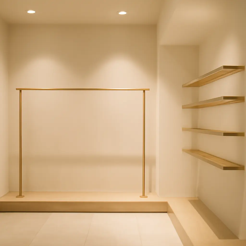 Пустые вешалки в бутике после распродажи