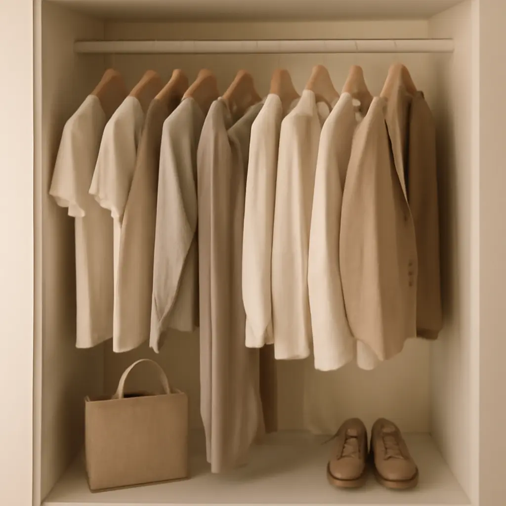 Капсульный гардероб в минималистичном интерьере