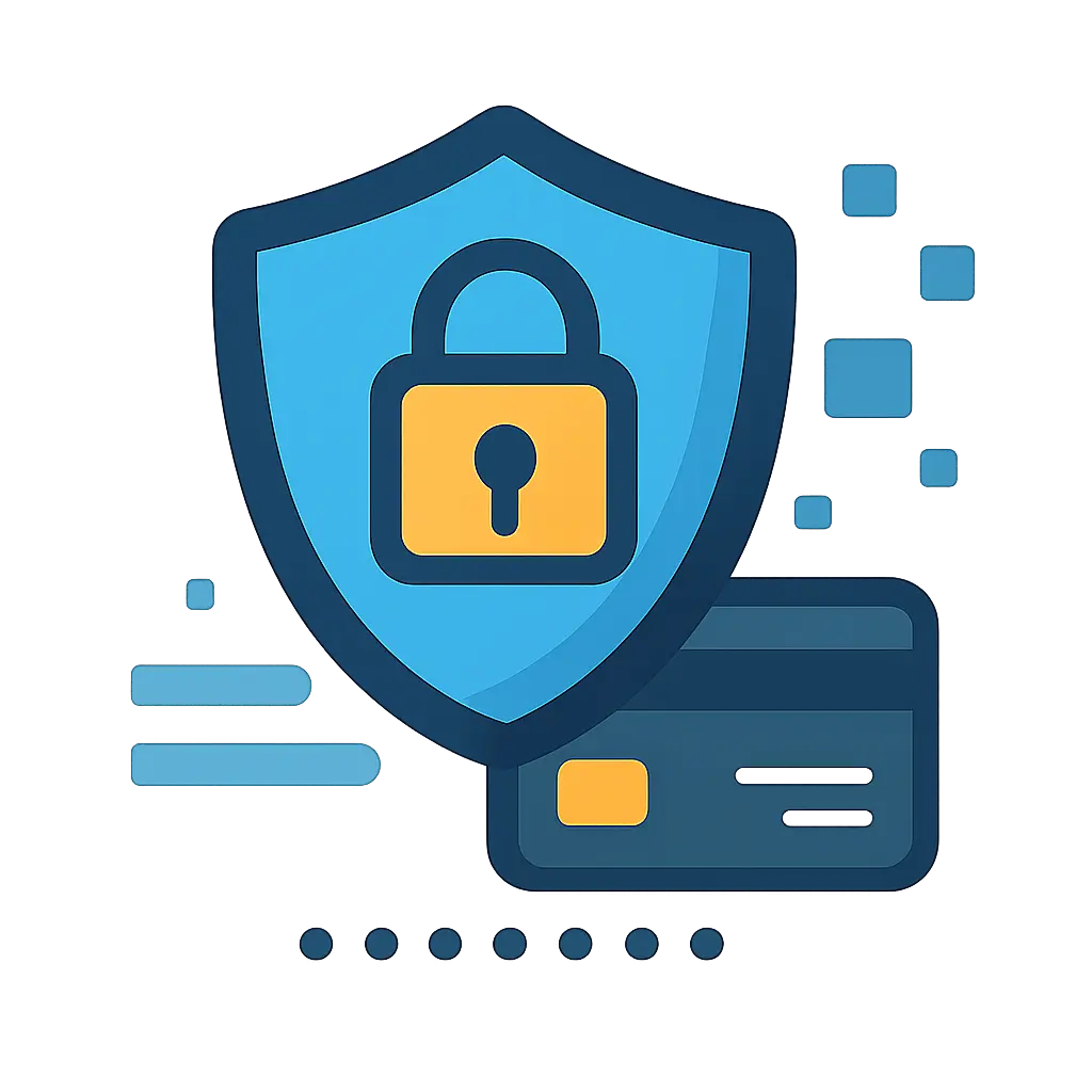 Иллюстрация защищённой финансовой транзакции без текста